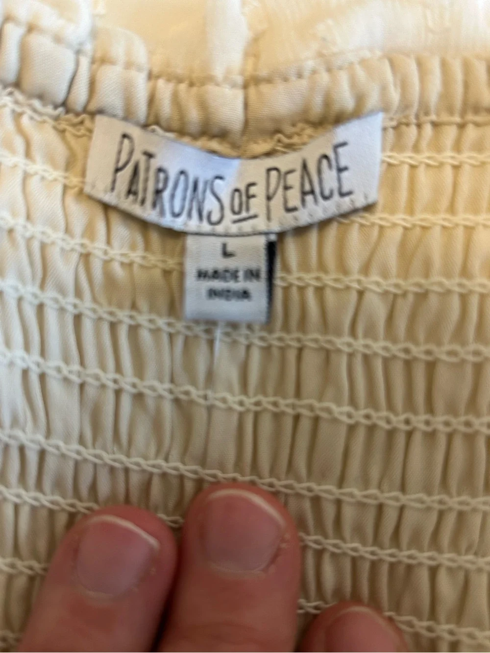 Patrons of Peace Cream boho Swiss Dot corset style Spaghetti-Strap Maxi Dress L - Picture 3 of 8